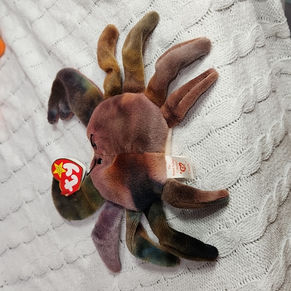 🕸Vintage Ty Beanie Baby Original Claude 1996 Tie Dye  Crab - Picture 3 of 11
